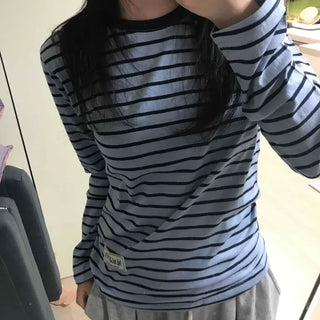 Casual Striped Long-Sleeve T-Shirt