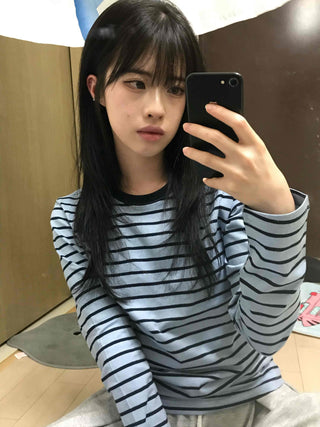 Casual Striped Long-Sleeve T-Shirt