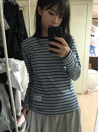 Casual Striped Long-Sleeve T-Shirt