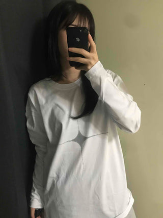 Simple Oversized Crossbody Long Sleeve T-shirt