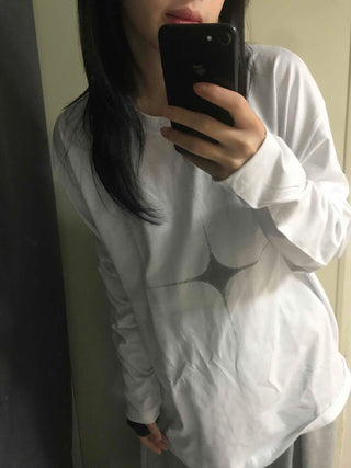 Simple Oversized Crossbody Long Sleeve T-shirt