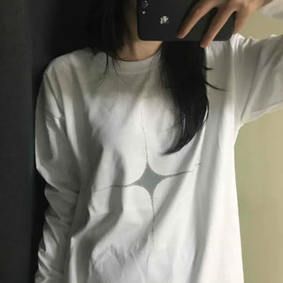 Simple Oversized Crossbody Long Sleeve T-shirt