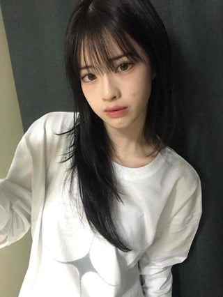 Simple Oversized Crossbody Long Sleeve T-shirt
