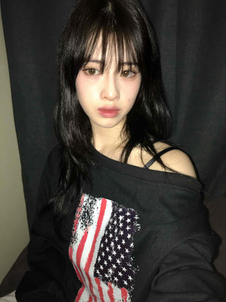 Sporty One-Off-Shoulder American Flag Sweatshirt