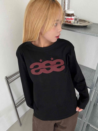 Retro Hip Vintage Cotton Lettering Long Sleeve T-shirt