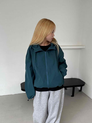 Simple Plain Oversized Windbreaker