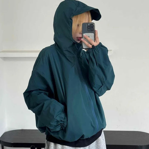Simple Plain Oversized Windbreaker