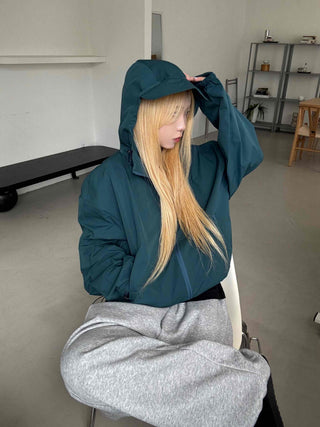 Simple Plain Oversized Windbreaker