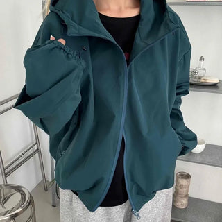 Simple Plain Oversized Windbreaker
