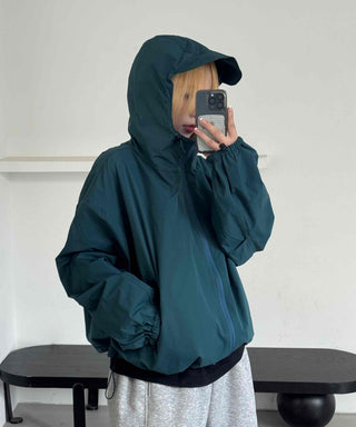 Simple Plain Oversized Windbreaker