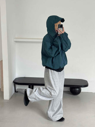 Simple Plain Oversized Windbreaker