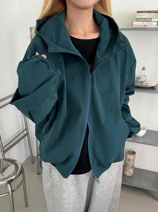 Simple Plain Oversized Windbreaker