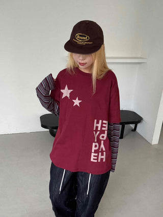 Comfortable Layered Striped Long Sleeve T-shirt