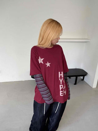 Comfortable Layered Striped Long Sleeve T-shirt