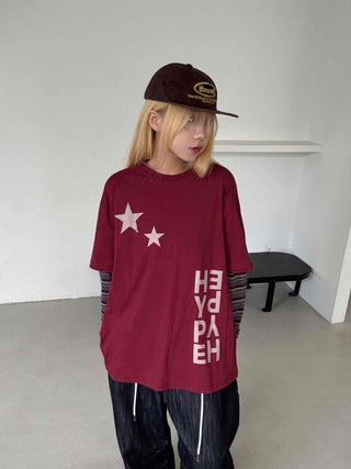 Comfortable Layered Striped Long Sleeve T-shirt