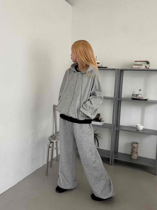 Minimalist Transitional Cotton Plain Zip-up