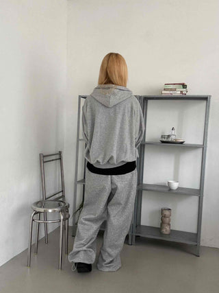 Minimalist Transitional Cotton Plain Zip-up