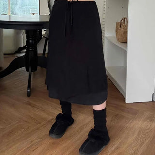 delicate chiffon flare long skirt