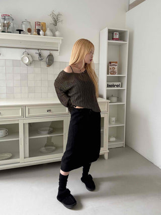delicate chiffon flare long skirt