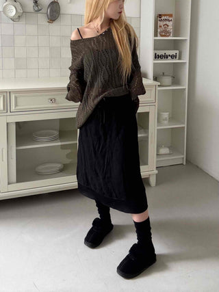delicate chiffon flare long skirt