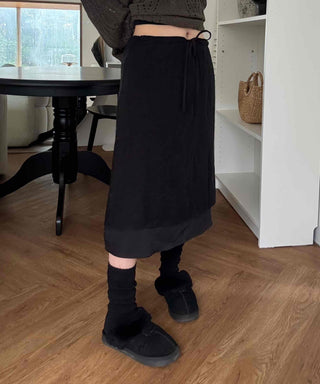 delicate chiffon flare long skirt