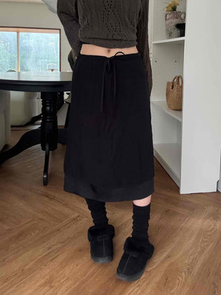 delicate chiffon flare long skirt