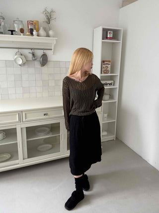 delicate chiffon flare long skirt