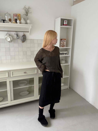 delicate chiffon flare long skirt