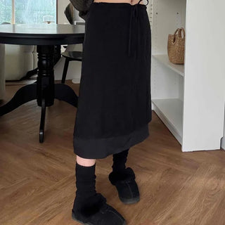 delicate chiffon flare long skirt