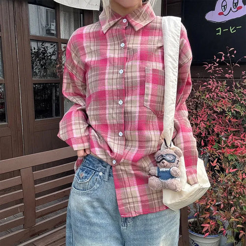 Harry Candy Check Shirt Loose Fit Thick Semi-Oversized Vintage Shirt