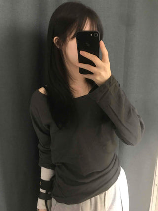 Comfortable Flowy Cotton Plain Long-Sleeve T-Shirt