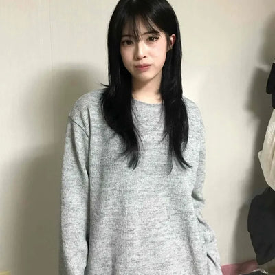 Basic Transitional Cotton Round Neck Knit