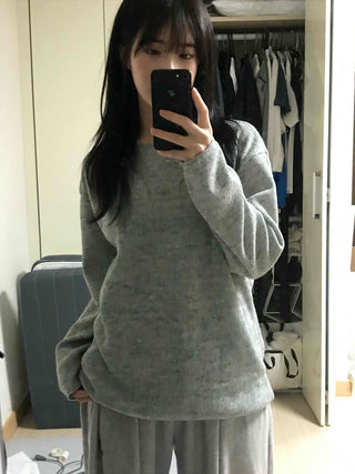 Basic Transitional Cotton Round Neck Knit
