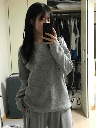 Basic Transitional Cotton Round Neck Knit