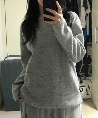 Basic Transitional Cotton Round Neck Knit