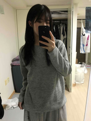 Basic Transitional Cotton Round Neck Knit