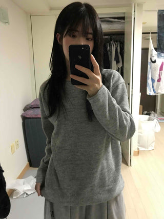 Basic Transitional Cotton Round Neck Knit