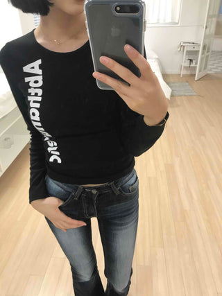 Basic Y2K Cotton Long Sleeve T-shirt
