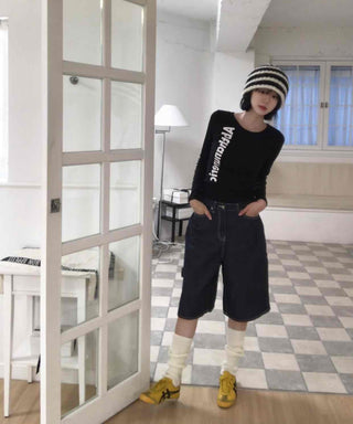Basic Y2K Cotton Long Sleeve T-shirt