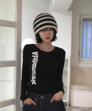 Basic Y2K Cotton Long Sleeve T-shirt
