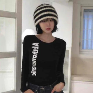 Basic Y2K Cotton Long Sleeve T-shirt