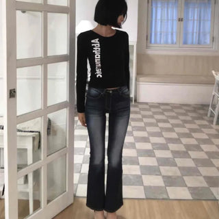 Basic Y2K Cotton Long Sleeve T-shirt