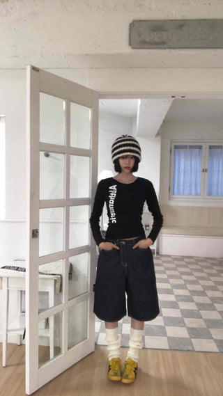 Basic Y2K Cotton Long Sleeve T-shirt