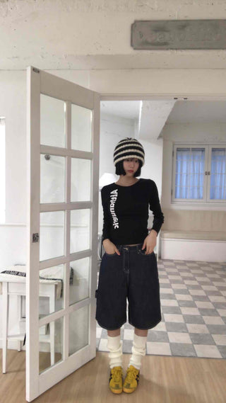 Basic Y2K Cotton Long Sleeve T-shirt