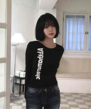 Basic Y2K Cotton Long Sleeve T-shirt
