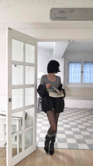 Effortless Chic Autumn Shirt Collar Leather Jacket