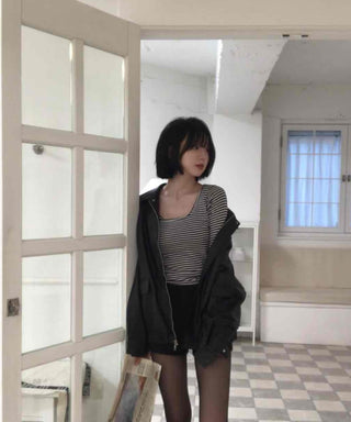 Effortless Chic Autumn Shirt Collar Leather Jacket