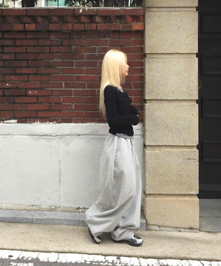 Daily Loose Fit U-Neck Long Sleeve T-Shirt