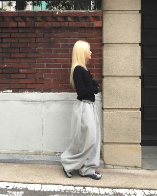 Daily Loose Fit U-Neck Long Sleeve T-Shirt