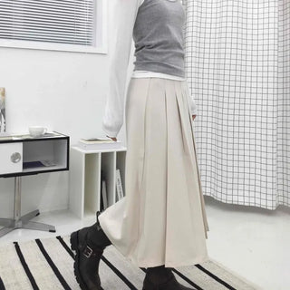 Simple Pleated Long Skirt